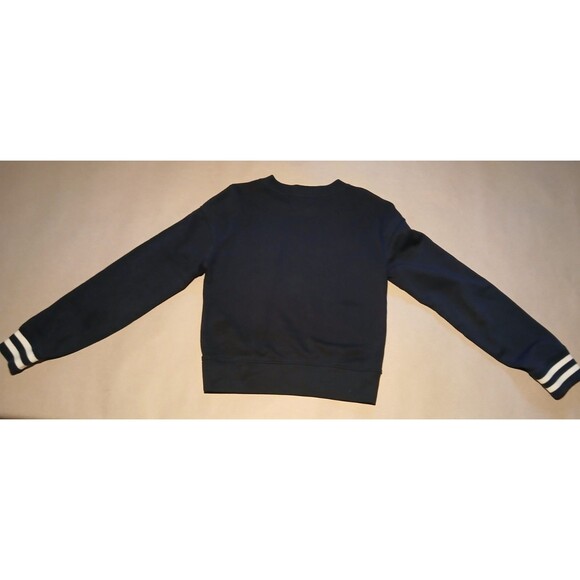 All Saints Womens 100%Cotton Cropped Sweater Sz XS Black Long Sleeves Striped - Picture 2 of 8